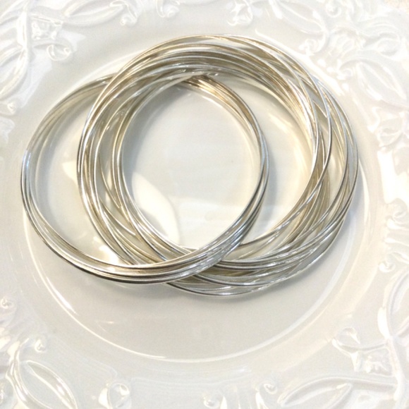 Silpada 925 Sterling Silver 21 Bangle Salute Interlocking Bracelet - Picture 3 of 3